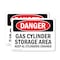 Signmission Gas Cylinder Storage Area Keep All Cylinders Danger Sign, Plastic, 14in W x 10in L, 2PK OS-2PACK-DS-P-1014-L-2055 - alternate 1
